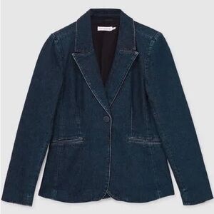 Good American Sculpted Denim Blazer, sz XS